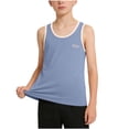 thumbnail image 2 of Boys Girls Tank Top Sleeveless Round Neck T-Shirt Summer Training Gym Sports Running Shirt Basic Solid Color Undershirts Blue A 7-8 Years, 2 of 6