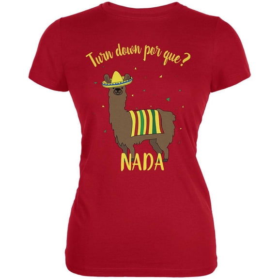 Cinco De Mayo Llama Fiesta Juniors Soft T Shirt Red 2XL