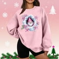 thumbnail image 2 of Christmas Sweatshirts for Women Thin Fleece Crew Neck Print Loose Long Sleeve Sweatshirt Tunic Tops, 2 of 5