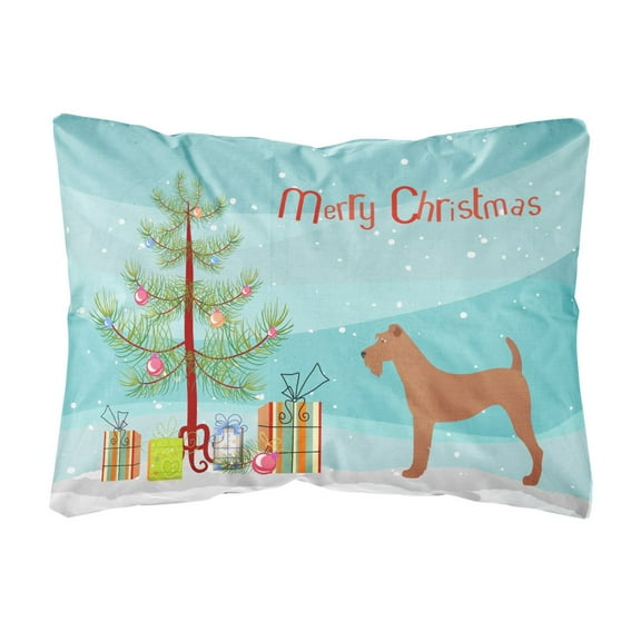 Carolines Treasures BB8438PW1216 Irish Terrier Christmas Canvas Fabric Decorative Pillow, 12H x16W, multicolor