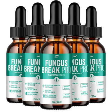 FungusBreakPro Drops - FungusBreakPro Nail and Skin Support Formula, 5 Pack, 5 Month Supply
