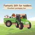 thumbnail image 4 of WoodenEdu Juguetes de tractor de madera para niños pequeños de 1 a 3 años, juguetes para vehículos de bebé, juguetes de empuje manual para niños de 1, 2 y 3 años (verde), 4 of 5