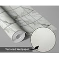 thumbnail image 6 of S4Sassy Art Deco Tile Wallpaper - White Wall Covering, 25" X 240" Self-Adhesive Textured Vinyl Wall Paper, Walls Wrap, Glam Accent Wallpaper For Living Room, Entryway, Powder Room, 6 of 9