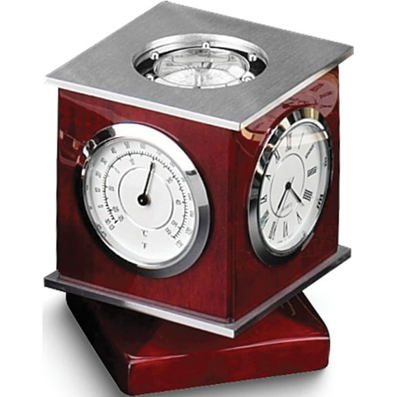 Fashion Rosewood Finish Wooden Rotating Clock (3.65 X 3.5) Made In China gp4592