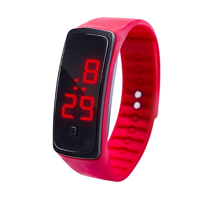 Pendientes de botón para mujer, pendientes de botón, pendientes de botón para mujer, reloj de pulsera con pantalla digital LED, reloj deportivo de gel de sílice para niños y estudiantes.