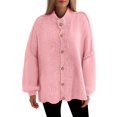 thumbnail image 3 of Pyhlmscde Women's Fashion Loose Round Collar Cardigan Sweater, Cardigan Sweaters for Women, Womens Tops, Fall Coats, 3 of 5
