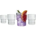 thumbnail image 1 of Victoria Premium Ribbed Drinking Glasses - Rippled Classic Borosilicate Design - Cocktail, Water, Soda, Juice, Coffee, Milk - 11.8 oz (350 mL) - Set of 4, 1 of 7