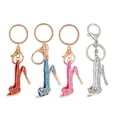 thumbnail image 3 of Keychain Ring Fashion High Heel Metal Home Door Car Key Holder Hanging Backpack Purse Wallet Keyring for Woman Ladies Silver, 3 of 7