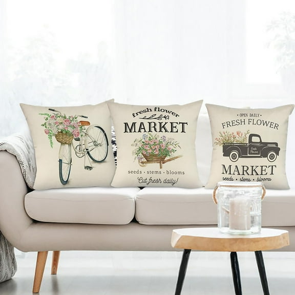 Limited Stock,2024 Spring Decor Pillows – Set of 4,Couch Pillows,Living Room Decor – Living Room,Bedroom ,Pillows & Case,Popular Picks | Linen,Multicolor,MIANHT