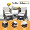 thumbnail image 6 of Lacoo 9 Pieces Patio Dining Sets Tempered Glass Table Cushioned Chairs with Ottoman 8 Seating Capacity, Beige, 6 of 8