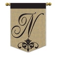 thumbnail image 3 of Magnolia Gardens 1841 13 x 18 in. Double Applique Monogram N Burlap Garden Flag, 3 of 3