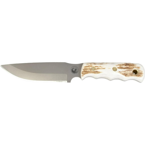Knives of Alaska Bush Camp Fixed Blade Knife 6" Drop Point D2 Bead Blasted Blade Bone Handle White