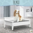 thumbnail image 5 of Tailzzz Winston Small Elevated Wooden Pet Bed with Plush Mattress, White, 5 of 17