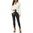 thumbnail image 2 of INSPIRE CHIC Blazer Gothique à Basque pour Femme, Col Rabattu, Ouvert à L'Avant, Ourlet Haut-Bas, L Blanc, 2 of 6