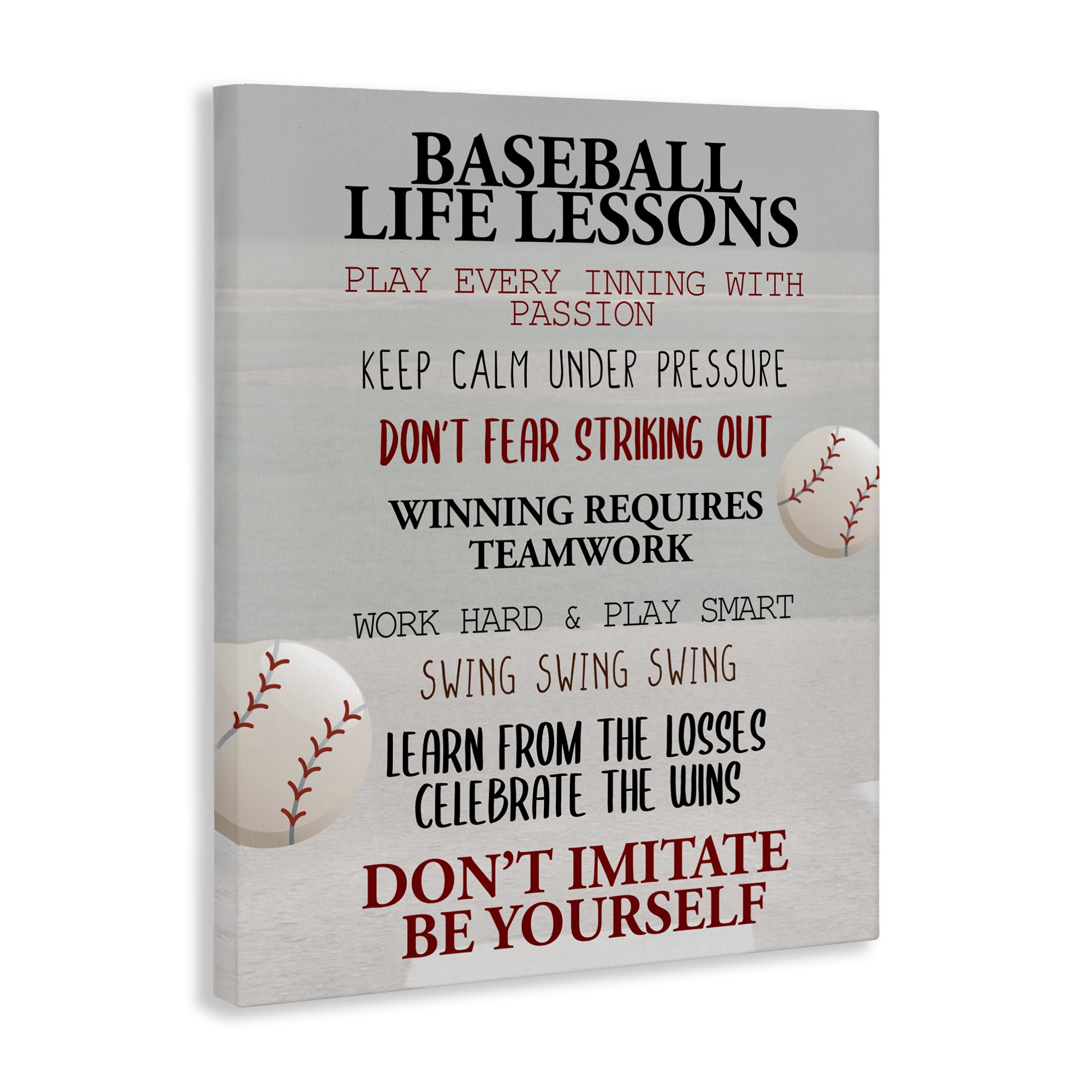 Baseball Life Lessons Canvas Wall Art, design by Kim Allen