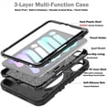 thumbnail image 2 of Case for iPad Mini 7 Case A17 Pro, for iPad Mini 7th/6th Generation Case, Heavy Duty Military Grade Shockproof Rugged Protective Cover with Built-in Stand/Pencil Holder Shoulder Strap, Black, 2 of 12
