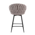 thumbnail image 7 of LumiSource Braided Matisse Contemporary Counter Stools, Black/Gray, Set Of 2 Stools, 7 of 7