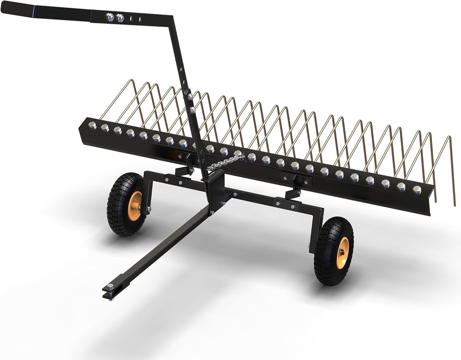 CazToi 60 Inch Lawn Dethatcher with 24 Tines for Thatch Removal Tow Behind