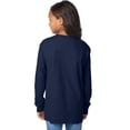 thumbnail image 6 of Hanes Kids' Garment Dyed Long Sleeve T-Shirt Navy XS, 6 of 8