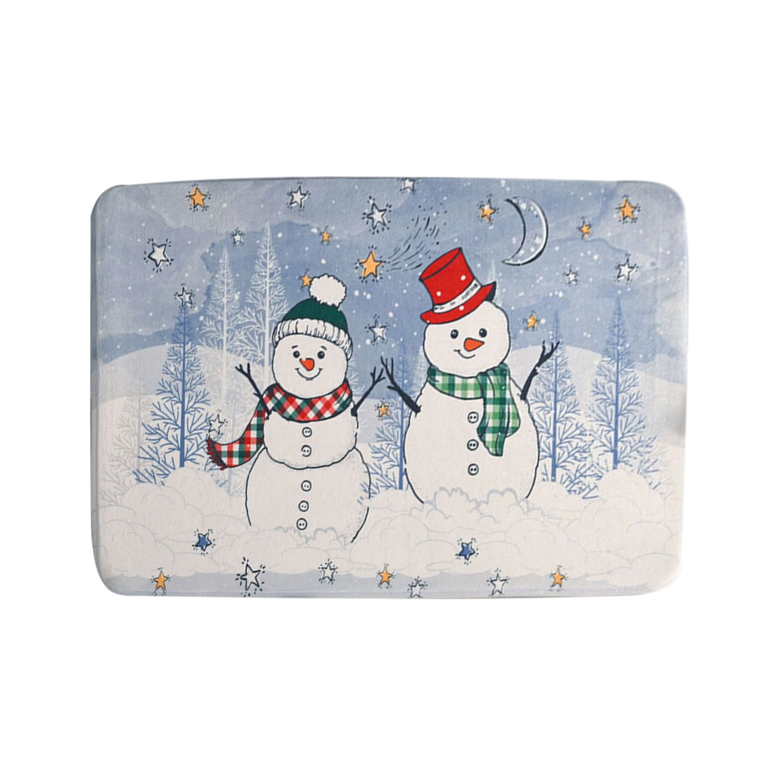 HongHeng Bath Mats for Bathroom,Bathroom Mats Rugs, Christmas Snowman Washable Cover Floor Rug Carpets Floor Mat Bathroom Decorations 19x31 Inches for Kitchen Bedroom Indoor