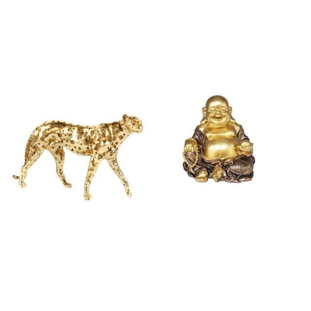 Escultura De Buda De Guepardo Dorado, Animal Decorativo, Centro De Mesa, Adorno Feng Shui Para Oficina, Hogar, Decoración De Aniversario Y Fiesta.