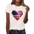 thumbnail image 4 of Vetsdori Womens Red White and Blue T Shirts Casual Summer Pullover Crew Neck Fourth of July,Independence Day American Flag USA Years Anniversary Graphic T-shirts for Women Short Sleeve, 4 of 7