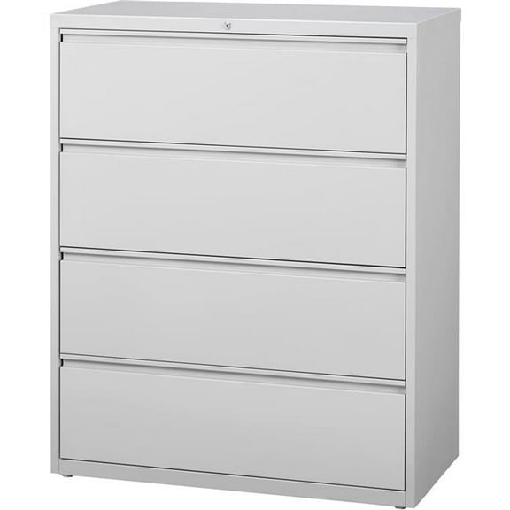 Hirsh Industries B691017 42 in. HL10000 Series Lateral File with 4-Drawer - Light Gray