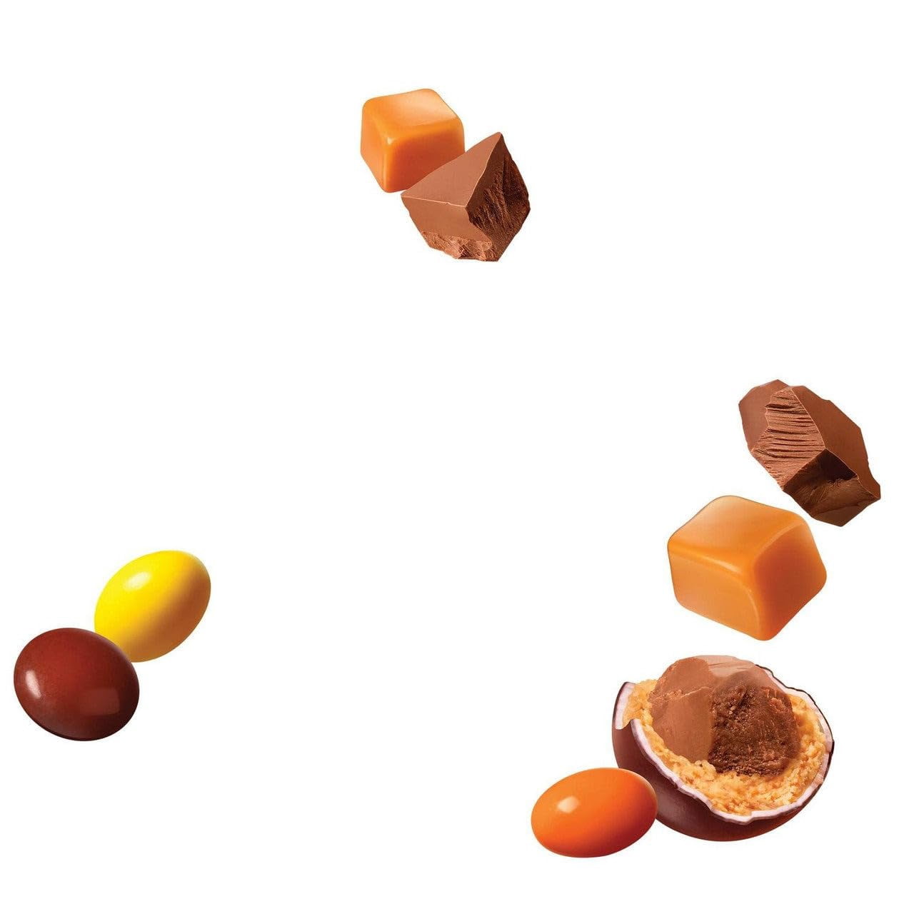 Reese Pieces Caramel Peanut Butter Candy, Bulk 2 Lbs, Caramel Flavored Milk Chocolate Peanut Butter Candies in Crunchy Shell, for Baking, Ice Cream Topping, Desserts, Snacking and More