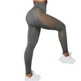 thumbnail image 4 of Tuphregyow Women High Waisted Mesh Elastic Yoga Pants Booty Lifting Leggings Slimming Yoga Pants Scrunch Butt Yoga Capris Comfy Trinity Buttery Yoga Capris Solid Dark Gray M, 4 of 6