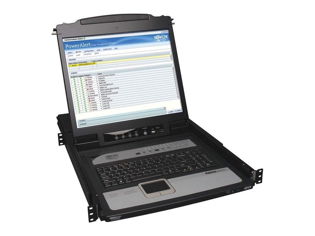 Tripp Lite by Eaton NetDirector 16-Port 1U Rack-Mount Console IP KVM Switch with 19 in. LCD - 16 Computer(s) - 19" LCD - 1280 x 1024PS/2 PortUSBVGA - Keyboard120 V AC, 230 V AC Input Voltage - 1U High