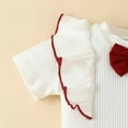 thumbnail image 6 of Children's Casual Girls' Short Sleeved Ruffled Bow Top With Lace Up Shorts Set Boys Clothes Sets Bowtie Boys Set with Bow Tie Toddler Wedding, 6 of 9