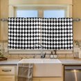 thumbnail image 2 of Yayeee Kitchen Curtains Tier Set of 2 Light Filtering 57"x24" Over Sink Window Panels, Black and White Geometric, 2 of 7