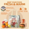 thumbnail image 3 of Small Womens Lunch Bag Beige Portable Soft Cooler Bags Reusable Lunch Bag for Women Work Picnic Insulated Traveling Lunch Box with Silver Insulated Interior Lining and Storage Pocket, 3 of 3