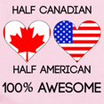 thumbnail image 2 of CafePress - Half Canadian Half American Body Suit - Baby Light Bodysuit, Size Newborn - 24 Months, 2 of 4