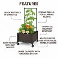 thumbnail image 2 of Plastic Raised Garden Box  with Wheels and Trellis, Weather-Resistant Planter Box for Herbs & Vegetables, Easy Assembly（11.8 in x 11.8 in）, 2 of 8