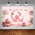 thumbnail image 3 of GOSMITH 40*50in Happy Mother's Day Backdrop I Love You Mom Best Mom Ever Mother Day Party Decorations Carnation Pink Rose Heart Photography Background for Women Thanks Mother's Day, 3 of 7