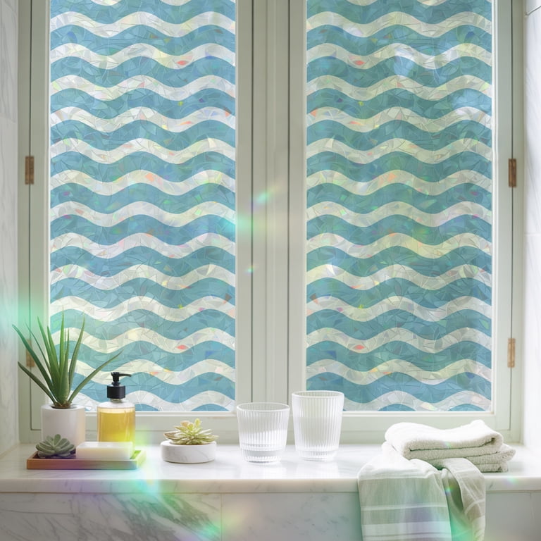 Summer Blue Water Ripples Window Privacy Film,Heat Control Sun Blocking ...