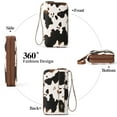 thumbnail image 3 of TAZAG retro solid color cow pattern clutch bag for women anti-theft wallet leopard print PU leather money clip, 3 of 8