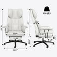 thumbnail image 6 of TAKSCO Big and Tall Office Chair, Adult Ergonomic High Back Executive Desk Chair with Foot Rest, White, 6 of 6