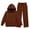 Brown, variant on UACY Girls Tracksuit Set, Solid Full Zip Hoodie & Wide Leg Sweatpants 2 Piece Sweatsuit, Teen Girls Casual Plain Hooded Sportswear Outfit (Khaki, 5-6 Years)