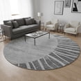 thumbnail image 2 of HomeRoots 655370 8 ft. Charcoal & Silver Abstract Transitional Washable Round Area Rug with UV Protection, 2 of 9