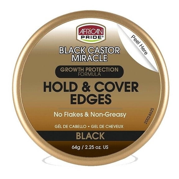 African Pride Black Castor Miracle Hold and Cover Edges, 2.25 Oz.