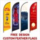 thumbnail image 2 of Beach Feather Flag Graphic Customized Printing Banner Free Design Promotion Opening Celebration Outdoor Advertising DecorationL 70 x 340cm Gao Jinjia LED, 2 of 2