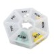 thumbnail image 1 of Estuche de plástico para guardar pastillas, 2 unidades, moderno estuche de almacenamiento de medicamentos portátil con letras gráficas para el hogar, transparente, blanco, 1 of 5