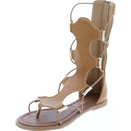 

Forever Katia-4 Women s Comfort Thong Design Midcalf Gladiator Back Zip Sandals Camel 9