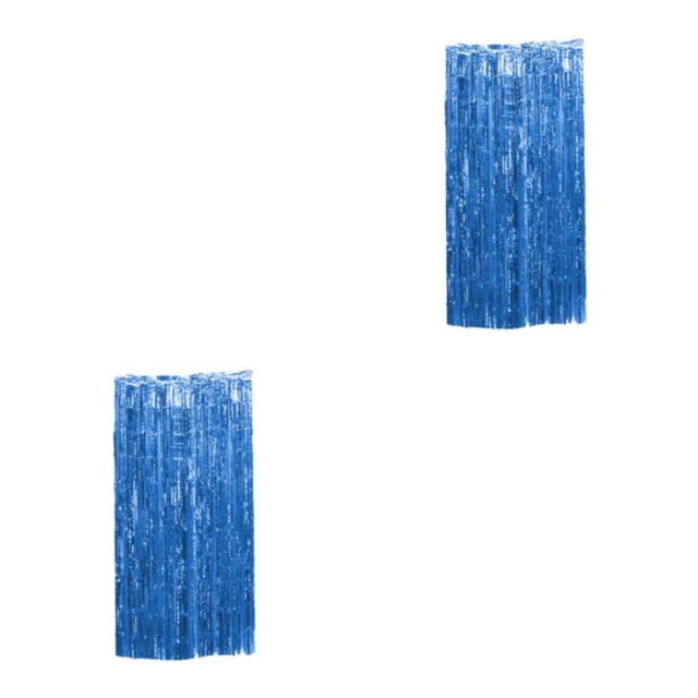 ZheElen Rideau à Franges à Grand Application pour Anniversaire, Toile de Fond de Fête, Décorations de Fête d'Anniversaire, Rideau en Guirlande, Rideau en Aluminium Bleu 6.5 Pieds 2ensemble