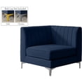 thumbnail image 2 of Meridian Furniture Alina Navy Velvet Corner Chair, 2 of 16