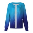thumbnail image 4 of OTEMRCLOC Working Clothes for Women Long Sleeve Pocket Working Collar Gradient Single-breasted Overalls Cardigan Jacket Top, Light Blue/XL, 4 of 5