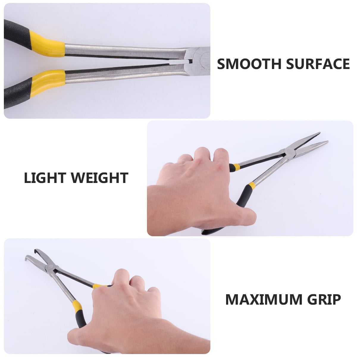 WEUVEB 2-Piece Needle Nose Pliers Set with Comfortable Non- Grips for Car Repair, Home, and Projects