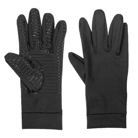 

1 Pair of Copper Compression Full Finger Gloves Non-slip Gloves for Women and Men